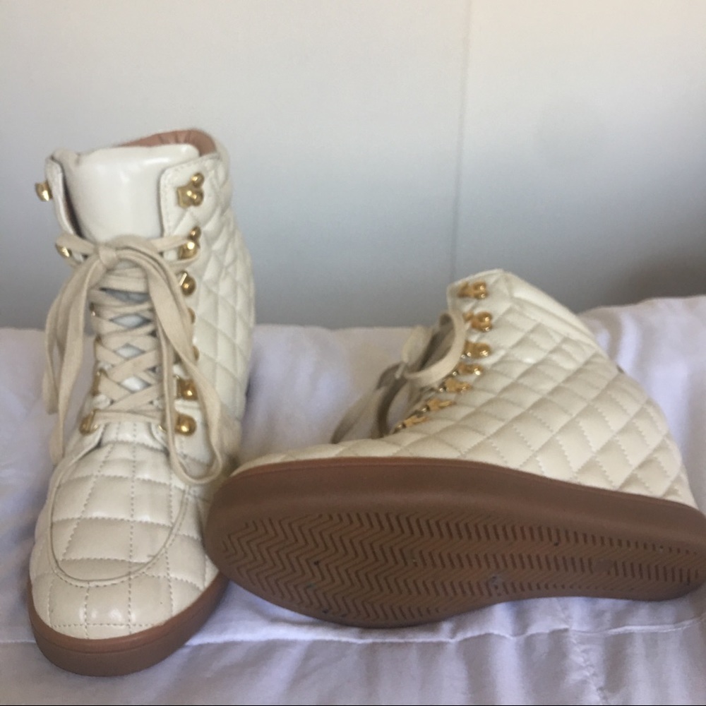 Quilted Wedge Sneakers